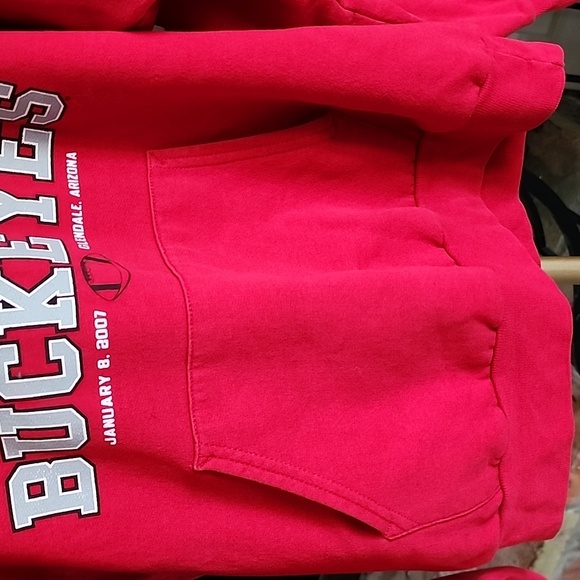 Y2k 2007 Hanes The Ohio State Buckeyes Tostito Bowl Championship Hoodie Red Sz M - Picture 5 of 13